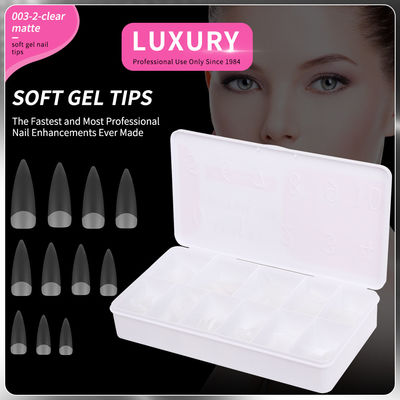 500PCS Stiletto tırnak ipuçları seti Açık Mat Tam kapak Akrilik yapay tırnaklar