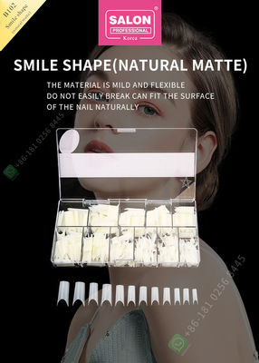 Gülümseme Şekli Mat Yanlış Nail İpuçları Yüksek Kalite Özel Tırnak Yarım İpuçları Nail Art Salon için Manikür Ucu