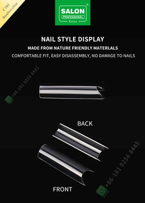 Fransız / C Ark Uzatma Bambu Temizle Yanlış Nail İpuçları Nail Art Salon için Manikür Ucu