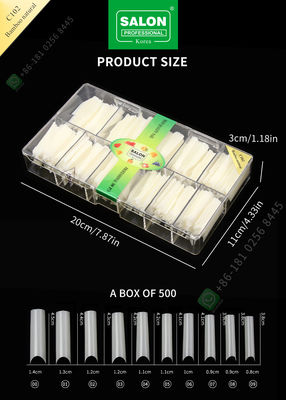 Fransız/C Ark Uzatma Bambu Doğal Yanlış Nail İpuçları Yarım İpuçları Nail Art Salon için Manikür Ucu