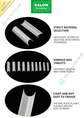 Fransız / C Ark Uzatma Bambu Doğal Yanlış Nail İpuçları Yarım İpuçları Nail Art Salon için Manikür Ucu