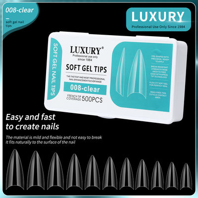 Profesyonel Tırnak Sanatı 500PCS Keskin Şekilli Sahte Tırnaklar Ultrathin Tasarımı 11 Boyut