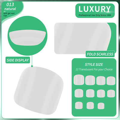 Sahte Toenails 500pcs/Box Soft Gel Full Cover Toe Nail Tips Doğal Renk Sahte Toenail Nail Salonları için
