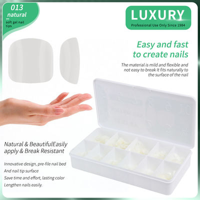 Sahte Toenails 500pcs/Box Soft Gel Full Cover Toe Nail Tips Doğal Renk Sahte Toenail Nail Salonları için