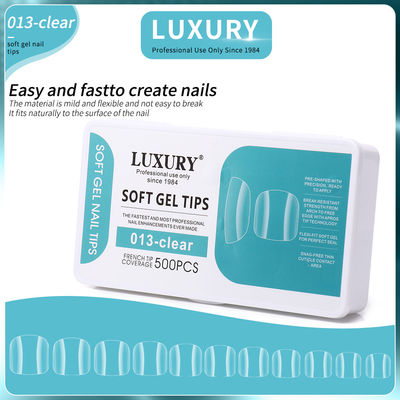 Yumuşak Gel Ayak tırnağı ipuçları seti Tam kapsamlı kare şekli sahte ayak tırnakları Diy ve salon manikürleri için 11 boyut
