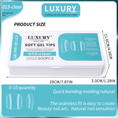 Yumuşak Gel Ayak tırnağı ipuçları seti Tam kapsamlı kare şekli sahte ayak tırnakları Diy ve salon manikürleri için 11 boyut