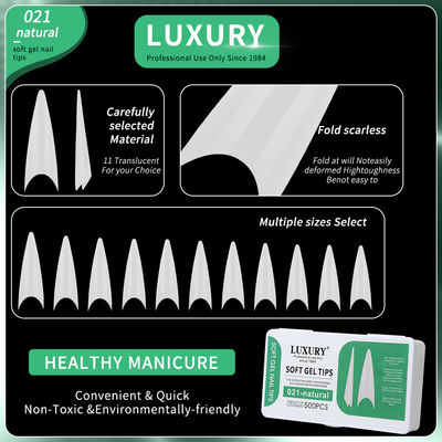 500pcs/Box Ultra-thin Stiletto Press-On Nails Natural Seamless Sharp Shape False Nails For Women And Girls (Kadınlar ve kızlar için doğal dikişsiz keskin şekilli sahte tırnaklar)