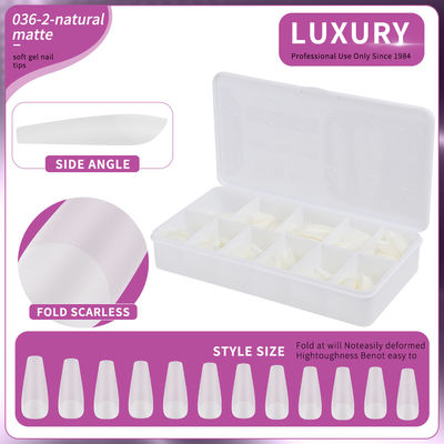 500pcs/Box Badem şeklinde doğal mat sahte tırnaklar 11 Boyut Acrylic Gel kadın için tırnak sanatı uzantıları