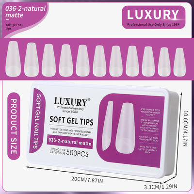 500pcs/Box Badem şeklinde doğal mat sahte tırnaklar 11 Boyut Acrylic Gel kadın için tırnak sanatı uzantıları