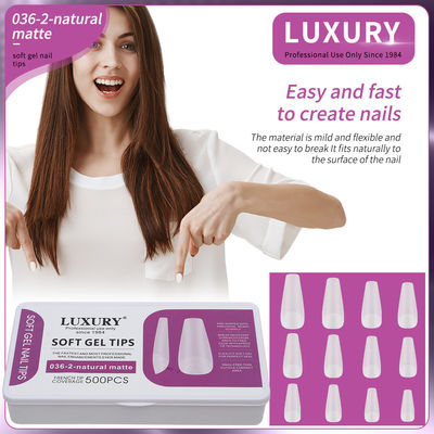500pcs/Box Badem şeklinde doğal mat sahte tırnaklar 11 Boyut Acrylic Gel kadın için tırnak sanatı uzantıları