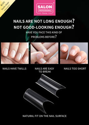 ABS Açık Mat Tam Kapak Sahte Tırnaklar Gülümseme Şekli Salon ve DIY Tırnak Genişletme Sanatçılığı için