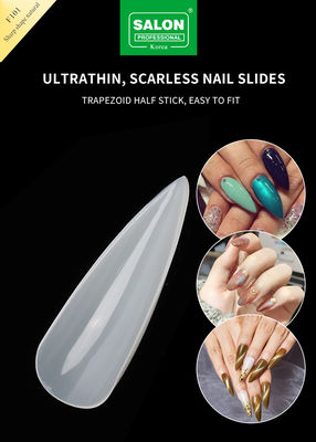 Uzun Stiletto Tırnak İpuçları Tam Kapak Doğal Renk Sahte Tırnaklar Tırnak Salonları için Kutuyla