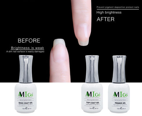 Amigo Gel Tırnak Lukası Set UV LED Soak Off Base Parlak Mat Top Coat Gel Tırnak Sanatı 18ml