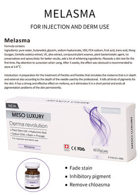 Siyah Noktalar İçin Anti UV Meso Melazma Kaldırma Serumu Enjeksiyon 5ml Yüz Serumu