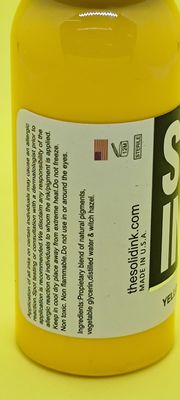 120ML 260ML Parlak Sarı Dövme Mürekkebi Toksik Olmayan Organik Dövme Pigmenti